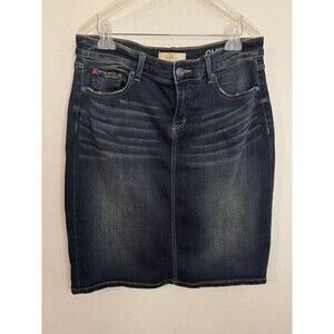 Slink Women’s Curvy Jean Skirt Size 14 EUC Dark Wash Teacher Office Preppy